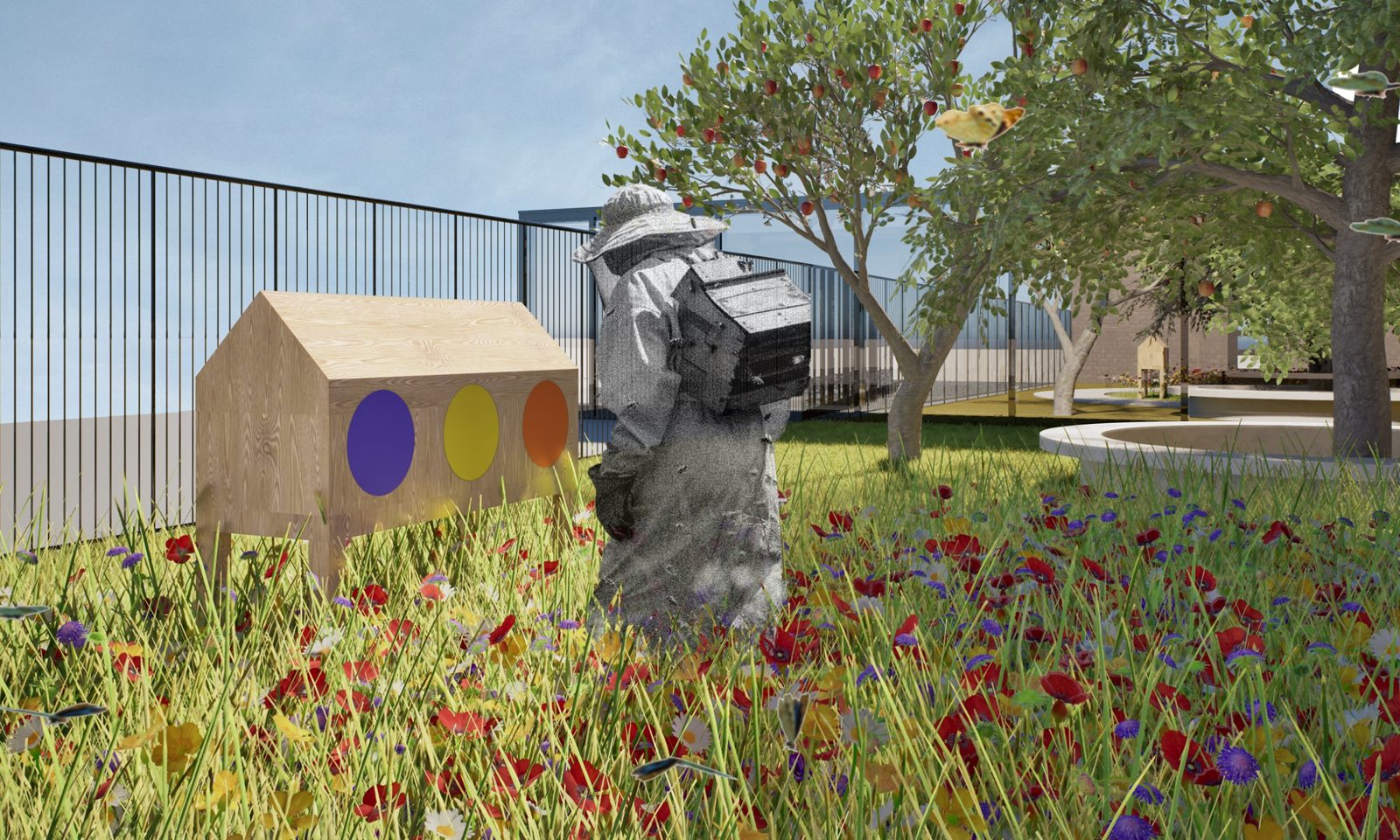 SoThA Park – the meadow with the beehive (visualisation)