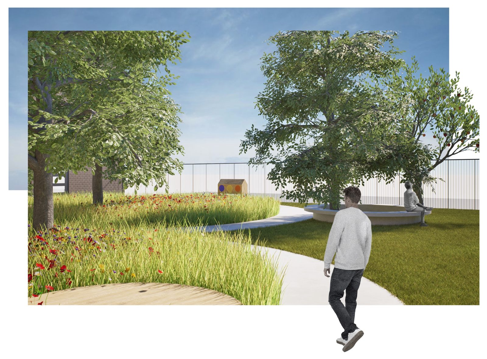 SoThA Park – walking around the timber platform (visualisation)