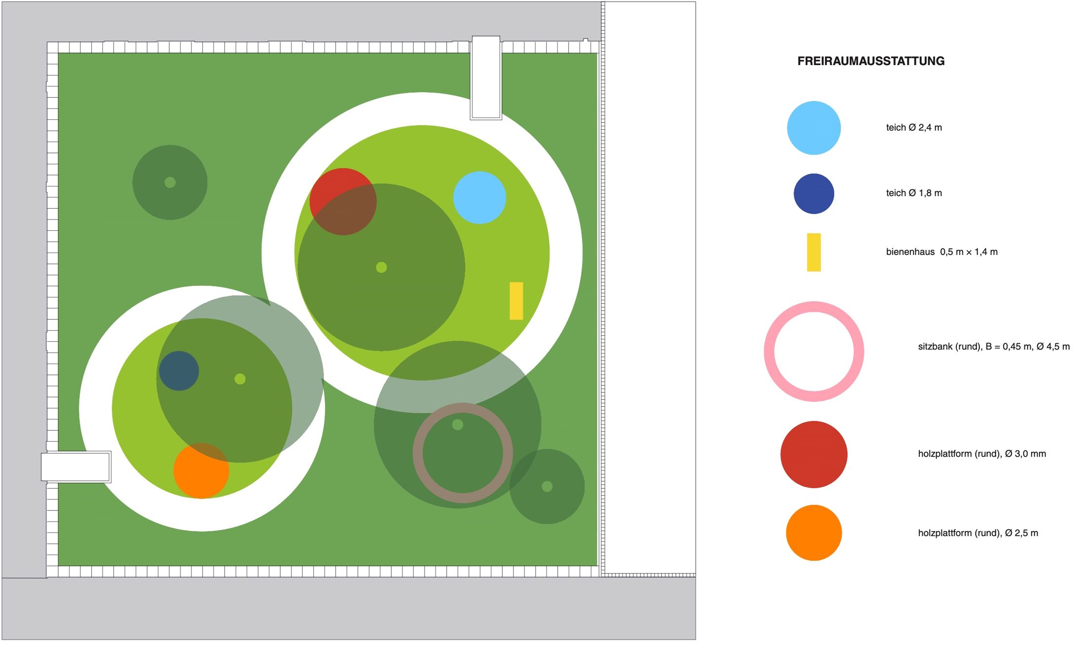 SoThA Park – site plan, new situation with furnishings