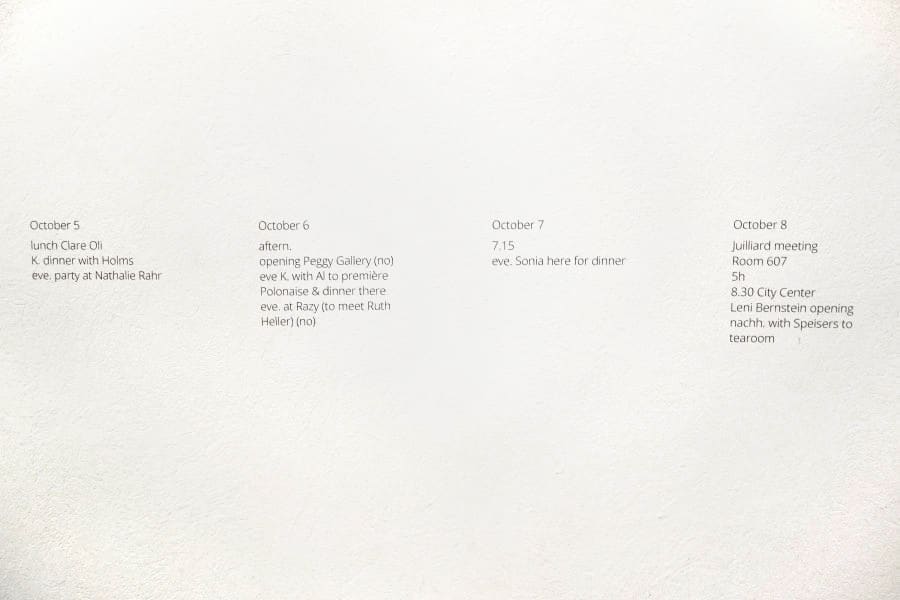 Stefi Kiesler, Calendar Notes, 1945